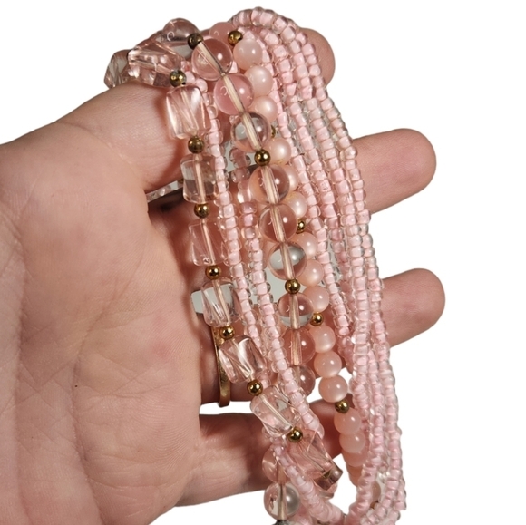 Bracelet with Pink Glass Coated Beads - Picture 4 of 6